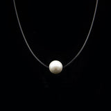 Poputton Female Transparent Fishing Line Necklace Silver Invisible Chain Necklace Women Rhinestone Choker Necklace Collier Femme
