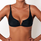 Sexy Women Bikini Top V Front Swimsuit Top Backless Bralette Beach Swimwear Bathing Suit