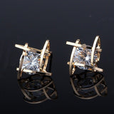 European and American Trinkets Triangle Zircon Earrings Toe Square Zircon Stud Earrings Women Earrings Wholesale