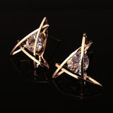 European and American Trinkets Triangle Zircon Earrings Toe Square Zircon Stud Earrings Women Earrings Wholesale