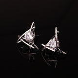 European and American Trinkets Triangle Zircon Earrings Toe Square Zircon Stud Earrings Women Earrings Wholesale