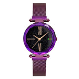 Luxury Rose Gold Women Watches Minimalism Starry sky Magnet Buckle Fashion Casual Female Wristwatch Waterproof Roman Numeral